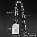 Islam Religious Muslim Rhinestones Pendant Necklace for Women Men Stainless Steel Gold Color Arabic Quran Medal Chain Jewelry