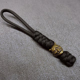Vintage Hand-knitted Lanyard Keychain Biker helmet Pendant Paracord Rope weave Accessories Bag Hanging Handmade Car Keyring