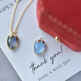 ITSMOS Strawberry Labradorite 14k Gold Plated Pendant Necklace Faceted Gemstone Aquamarine Energy Pendant Jewelry Gift for Women