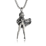 Retro Gothic Mysterious Demon Angel Wings Pendant Necklace Men's Punk Hip Hop Trendy Cool Jewelry Boy Gift