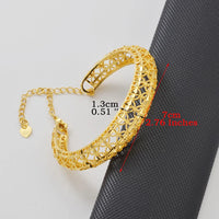 Anniyo 1Piece Women Cuff Banglet Gold Plated African Arab Middle East Bracelets Wedding Party Gifts Dubai #363306