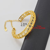 Anniyo 1Piece Women Cuff Banglet Gold Plated African Arab Middle East Bracelets Wedding Party Gifts Dubai #363306