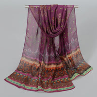 Indian Style New Chiffon Scarves Women Breathable Thin Simulation Silk Scarf Ladies Shawl And Wraps Women Printing Hijab Stole