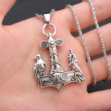 Trendy Retro Crow Prairie Wolf Double Sided Viking Tomahawk Pendant Necklace Charm Men's Necklace Metal Accessorie Party Jewelry