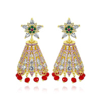 Gypsy Jewelry Retro Ethnic Indian Jhumka Crystal Small Bells Beads Drop Tassel Earrings Women Bohemian Statement Jhumki Tribal