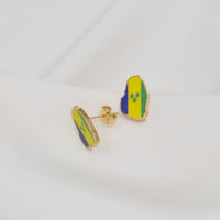 Anniyo 2025 Saint Vincent Map Colorful Flag Earrings St. Vincent Jewelry for Women Girls Stainless Steel #002862