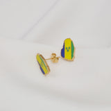 Anniyo 2025 Saint Vincent Map Colorful Flag Earrings St. Vincent Jewelry for Women Girls Stainless Steel #002862