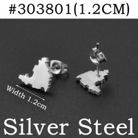 Anniyo Sint Maarten & Saint-Martin Island Stud Earrings for Women Girls Saint Martin SXM Stainless Steel Jewelry #303801