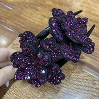 Fashion Acrylic Zircon Flower Hairpin Hair Accessories For Women Retro Elegant Duck Mouth Clip Headwear Ethnic Girl Jewelry Gift