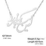 LIKGREAT Iranian Persian Poem Caliography Necklace for Women Men Stainless Steel Farsi Women Life Freedoom Pendant Jewelry Gifts