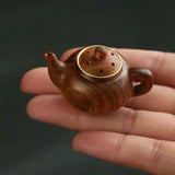 Statue Mini Little Teapot Keychain Waterproof Openable Carved Teapot Pendant Beads Ornament Green Sandalwood Phone Chain Friends