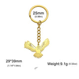 My Shape Phoenix Bird Keychains Stainless Steel Flying Animal Owl Eagle Wings Pendent Keyring for Car Backpack Amulet Jewelry