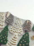 Plus Size Women's Christmas Tree Knit Crochet Cardigan Sweater Long Sleeve Autumn Cozy Colorful Jacket