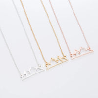 2024 new fashion stainless steel hollow snow mountain mountain pendant necklace temperament with lovely collarbone chain accesso