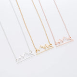 2024 new fashion stainless steel hollow snow mountain mountain pendant necklace temperament with lovely collarbone chain accesso