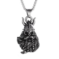 Vintage Design Viking Warrior Bell Pendant Motorcycle Wind Nordic Odin Guardian Bell Necklace Gift Jewelry Accessories Wholesale