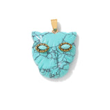 Fatima Hamsa Hand Evil Eye Pendant Lapis Lazuli Amethysts Rose Quart Natural Stone Charm For Making Necklace Bracelet Accessorie