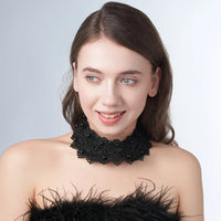 Pearl Beaded Lace Trim Collar Ribbons Women Necklace Wedding Jewelry for Clothes Dress  Beads Crystal Collar Wedding Jewelry