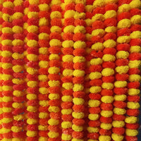 5-50pcs Marigold Flower Garland For Decoration Artificial Flowers 5 feet Diwali Pooja Mexican Party Fiesta Day of The Dead