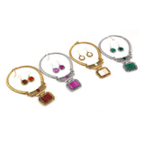 Bohemia Ethnic Vintage Alloy Acrylic Sheet Statement Choker Necklace And Earrings Jewelry Set For Women Party Accessories