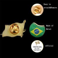 Brazil Lapel Pins Waving Brooches Pin Badges for Clothing Bags Backpacks Jackets Hat DIY Accessories