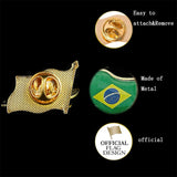 Brazil Lapel Pins Waving Brooches Pin Badges for Clothing Bags Backpacks Jackets Hat DIY Accessories