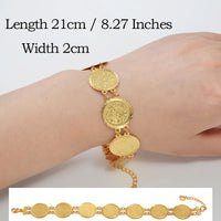 Anniyo Coin Bracelet for Women Girls African Arab Middle East Dubai Iran Iraq Syria Jewelry Birthday Party #352101