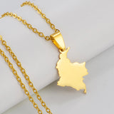 Anniyo 2.6CM Colombia Map Pendant Necklace Silver Color/Gold Color Stainless Steel Jewelry @323021