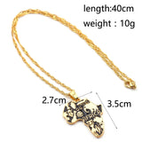 African Art Paint Map Pendant Necklaces Hip Hop Jewelry Accessories Neck Chain African Map Necklace for Ethnic Jewellery Gift