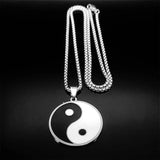 2024 Fashion Yin and Yang Gossip Taiji Stainless Steel Necklaces for Women/Men Statement Necklace Jewelry bisuteria N8476S03