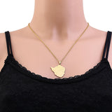 2024 new fashion stainless steel Zimbabwe city with map pendant necklace temperament everything collarbone chain birthday annive