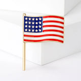 Enamel Statue of Liberty Brooches for Women Unisex Rhinestone American Flag Pins Banquet Party Backpack Gifts Jewelry Accessorie
