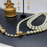 Luxury Vintage Baroque long pearl fringe necklace French delicate elegant colorful rhinestones wedding party jewelry accessories