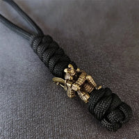 Vintage Hand-knitted Lanyard Keychain Biker helmet Pendant Paracord Rope weave Accessories Bag Hanging Handmade Car Keyring