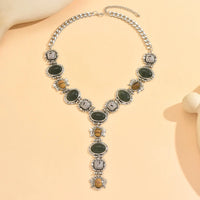 Bohemian Imitation Stone Metal Pendant Necklace To Wear on Vacation Stage and Music Festival Fashion Jewelry Hot Sale Party Gift