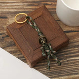 1PC Skull Head Keychain Car Biker Helmet Pendant Keychain Braided Rope Paracord Buddy Bag Hanging Backpack Doll Toy