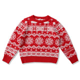 New Spring Autumn Knitted Pullover Top Long Sleeve Base Layer Round Neck Parent-Child Sweater Christmas Elements Pulover Top