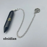 Natural Gem Stone Pendant Crystal Pendulum for Divination Answer Reiki OM Charms Fluorite Amethysts Clear Quartz Pendulos x228