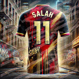 Fashion Graffiti Board Salah Printed Pattern Men's Fan Commemorative T-shirt Daily Outdoor Sports Comfortable Jersey