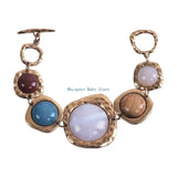 U90E Novel Trend Exaggerated Geometric Metal Stone Bracelet Temperament Bracelet