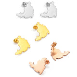 Anniyo Sint Maarten & Saint-Martin Island Stud Earrings for Women Girls Saint Martin SXM Stainless Steel Jewelry #303801
