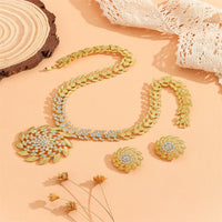 Fashion Sunflower  Earrings Necklace Wedding Jewelr Set Party Acceroies For Woman