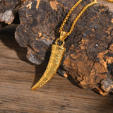 Cool Punk Viking Horn Necklaces for Men, Waterproof Stainless Steel Norse Celtic Knots Compass Pendant Collar, Amulet Gifts