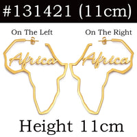 Anniyo 11cm/7cm Africa Map Stud Earrings Stainless Steel Large Hyperbole Big Earrings Ethnic Jewelry  #131421