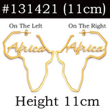 Anniyo 11cm/7cm Africa Map Stud Earrings Stainless Steel Large Hyperbole Big Earrings Ethnic Jewelry  #131421