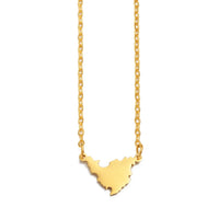 Anniyo 1.5cm Small Stainless Steel Sint Maarten & Saint-Martin Necklaces SXM Jewelry #326721