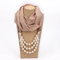 Ahmed Autumn and Winter Fashion Rhinestone Leopard Head Pendant Leopard Scarf Necklace For Women New Neckerchief Scarves Jewelry