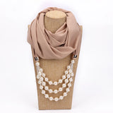 Ahmed Autumn and Winter Fashion Rhinestone Leopard Head Pendant Leopard Scarf Necklace For Women New Neckerchief Scarves Jewelry