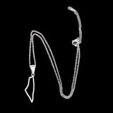 New fashionable stainless steel Israel map pendant necklace, simple and versatile, ethnic style map pendant collarbone chain for