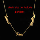 Custom Multiple Personalized Name Necklaces Jewelry Chain Pendant Name Gold Color Necklace for Women Men Stainless Steel Gifts
